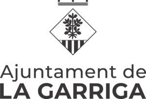 The logo for the ayuntamiento de la garriga is black and white.