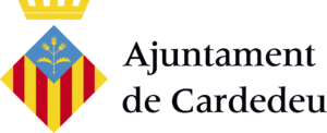 Un logotipo para el ayuntamiento de Cardedeu con una corona en la parte superior.
