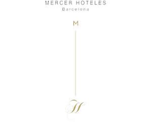Se muestra un logotipo de Mercer Hoteles Barcelona sobre un fondo blanco.