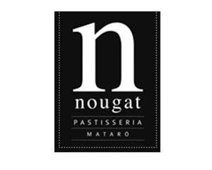 Un logotipo en blanco y negro para la pastelería de turrón mataro