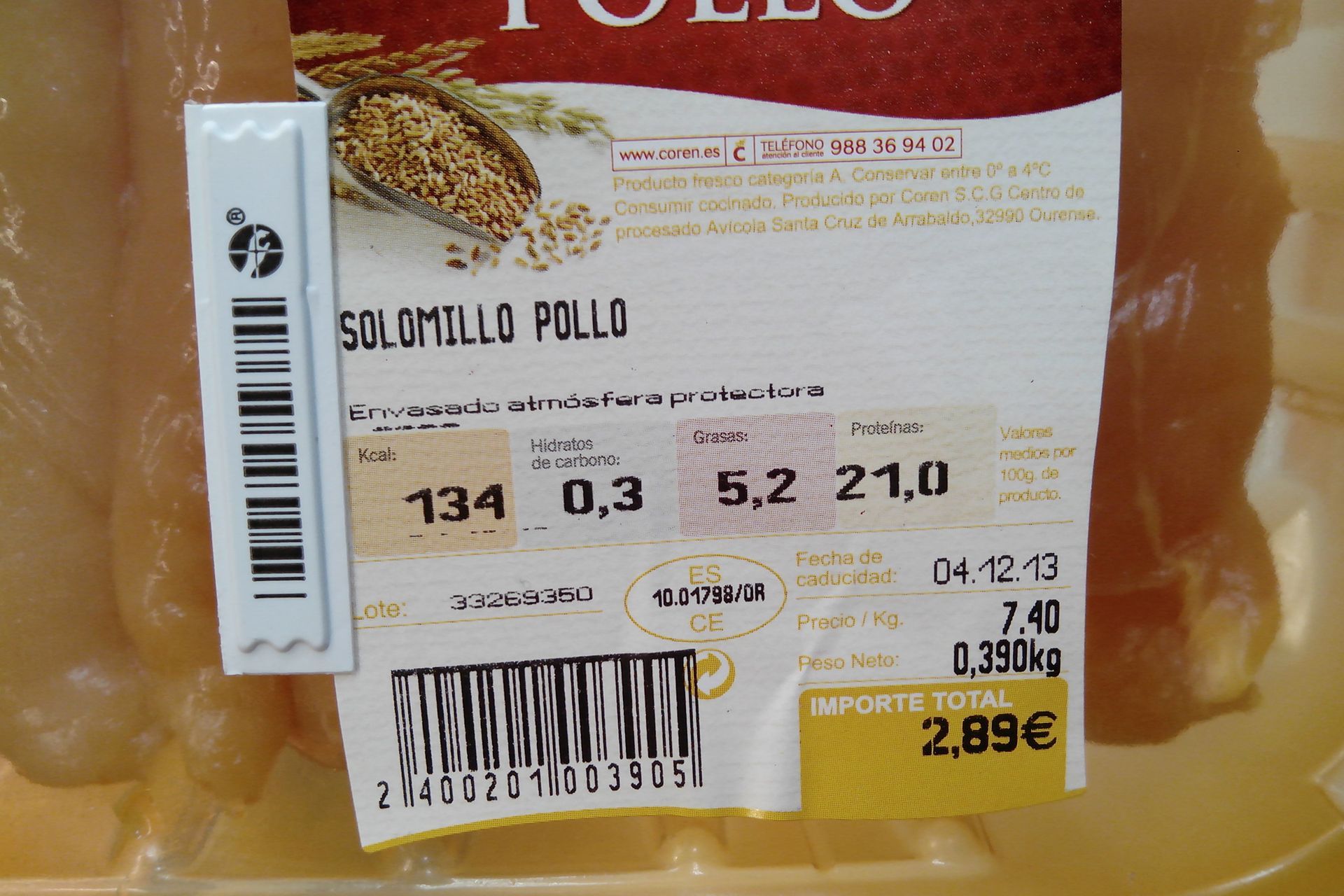 Etiquetado de pollo antes de la ley de 2011