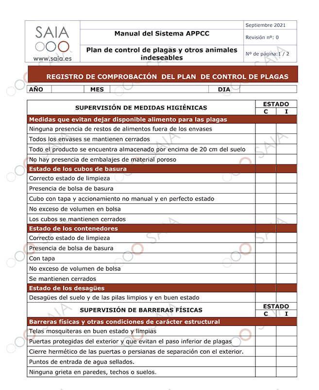 Una hoja de papel con una lista de verificación en español.