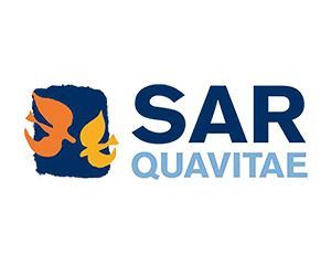 Un logotipo azul y naranja para Sar Quavitae.
