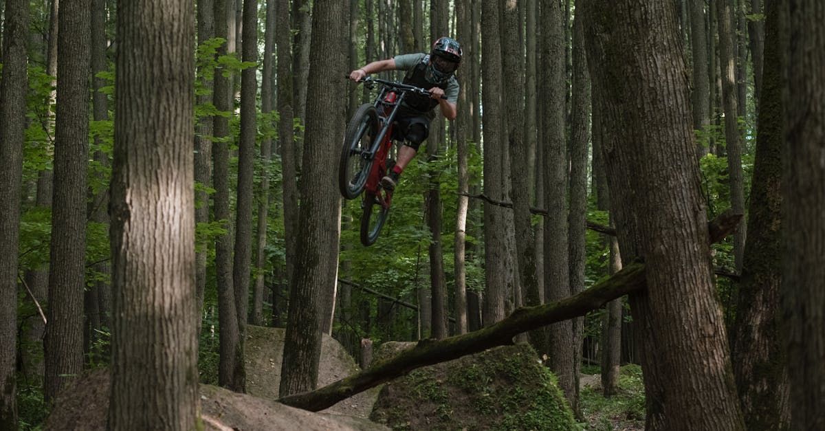 Old man downhill mountain biking