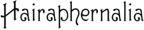 The word hairaphernalia is written in black on a white background.