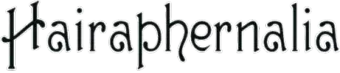 The word hairaphernalia is written in black on a white background.
