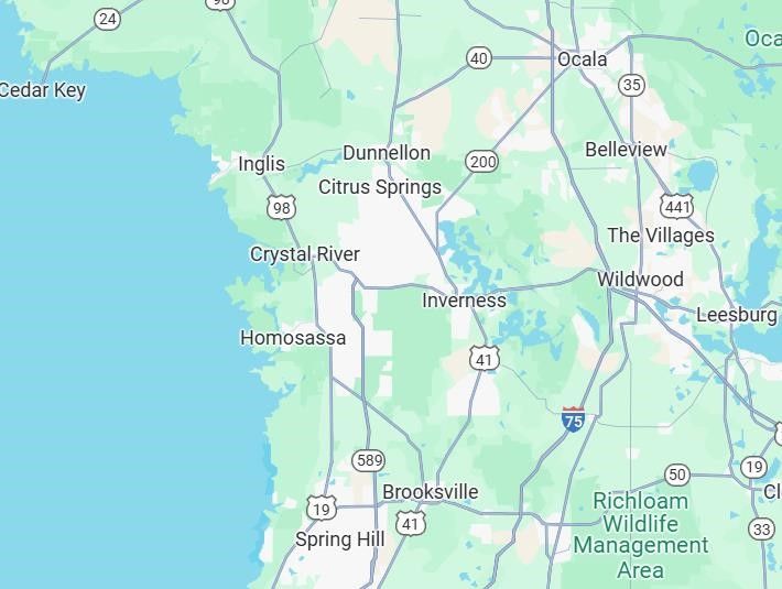 A map showing the location of a wildlife management area