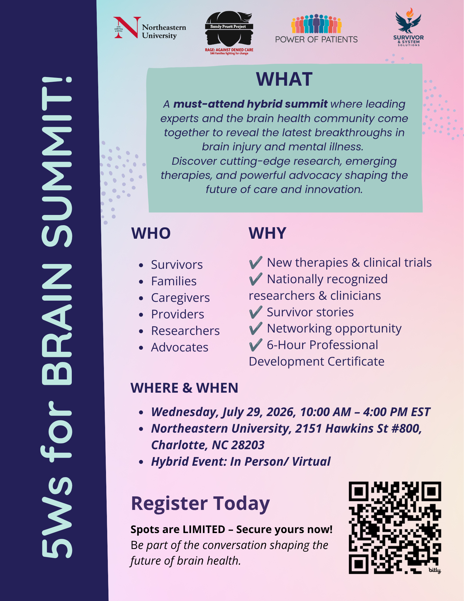 Brain Summit 2026 5Ws flyer