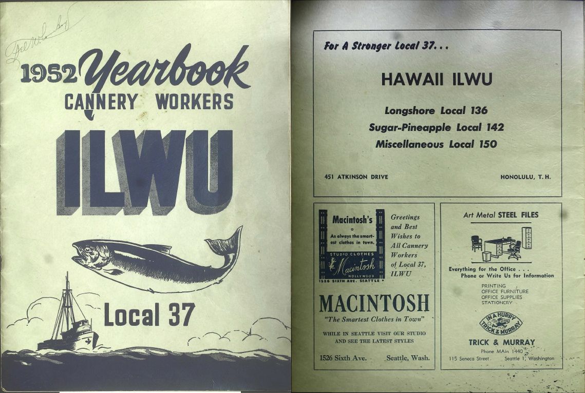A 1952 yearbook for cannery workers of the International Longshore and Warehouse Union