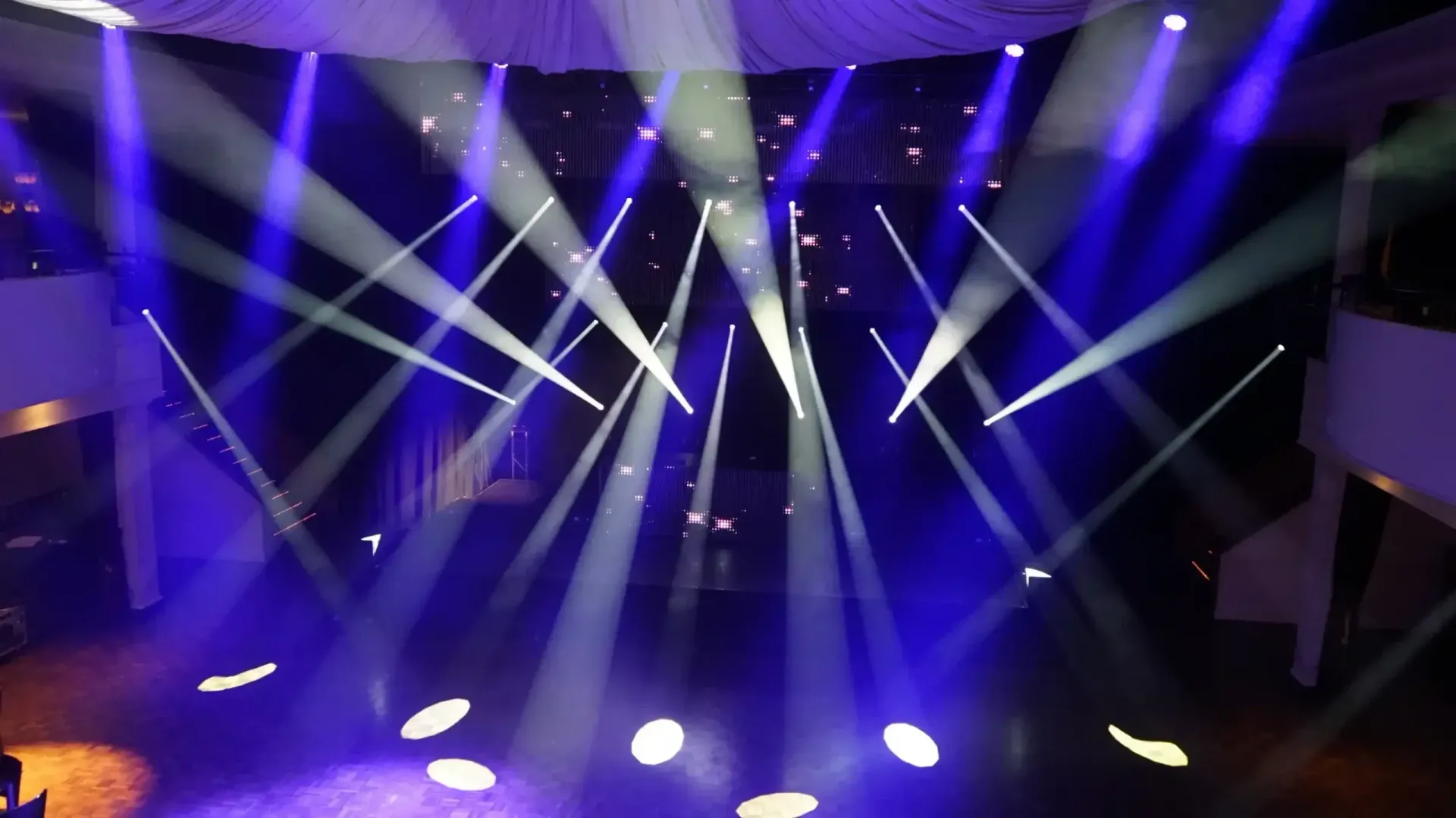 A stage with a lot of lights on it