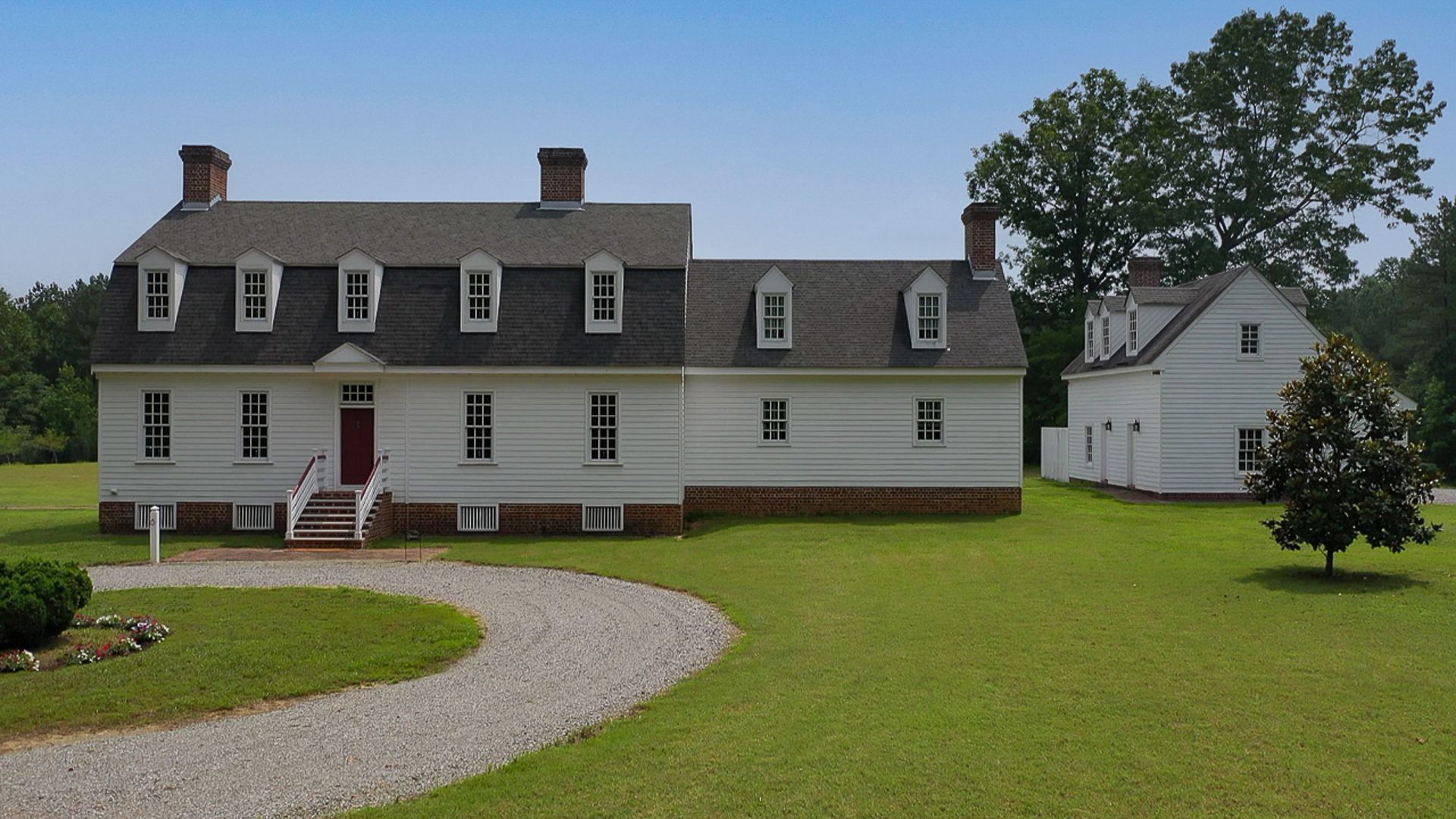 This is the main home as you first drive in to the guest parking area.