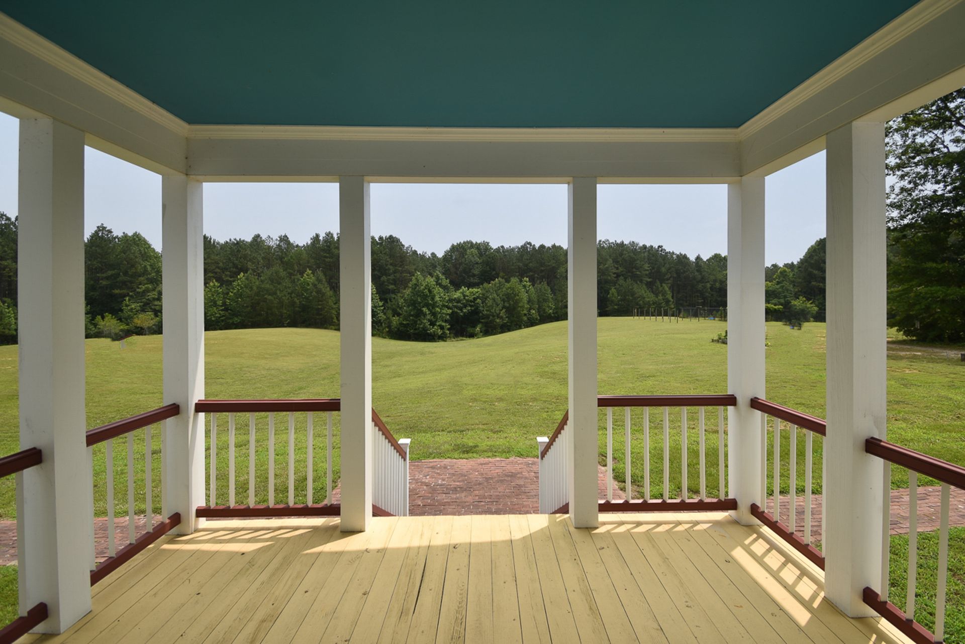 This is the porch showing the back property at the BNB.