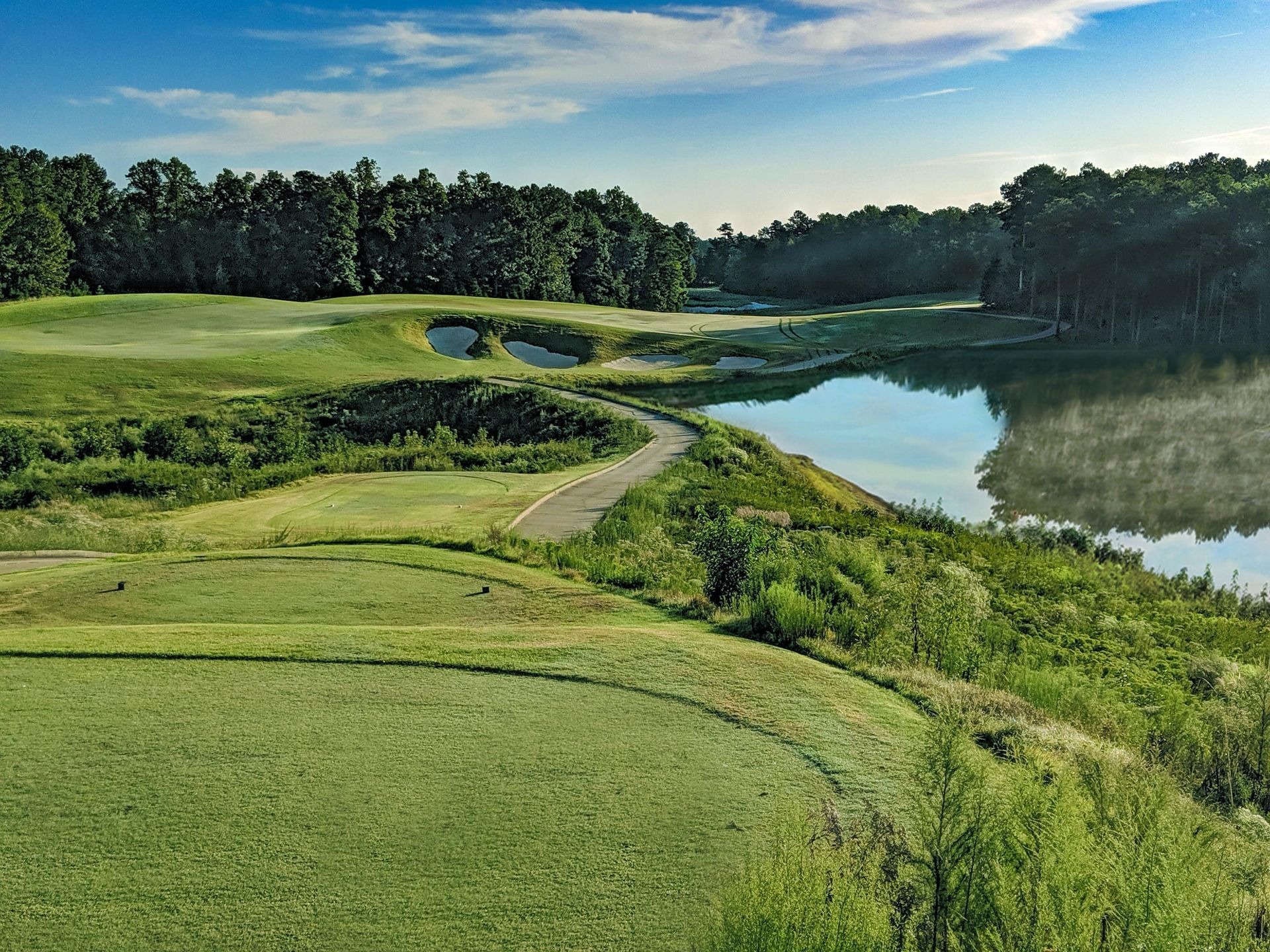 A photograph of some of the course greens at Royal New Kent Golf Course.