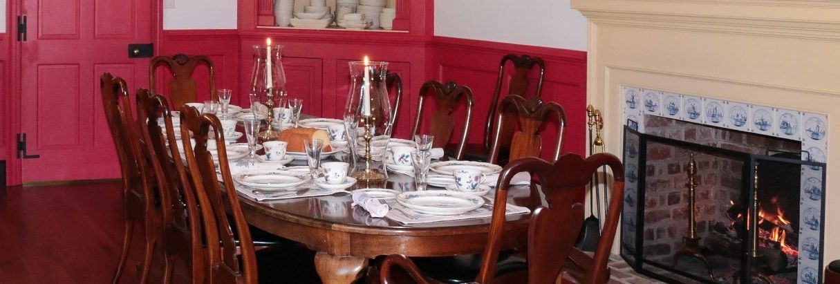 This is a photo of the dining area of the BNB with the table set for a meal.