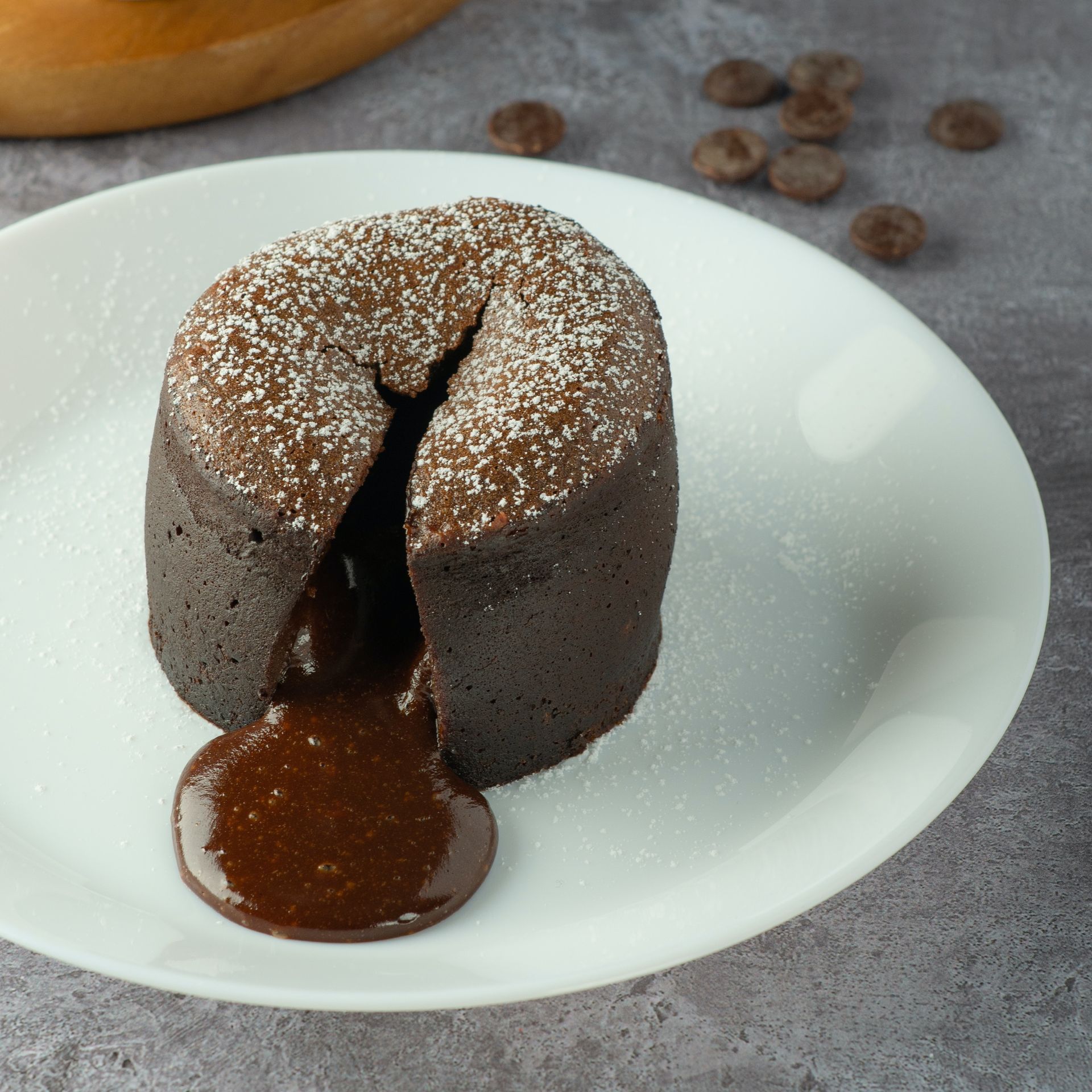 A photo of a chocolate Lava Cake.