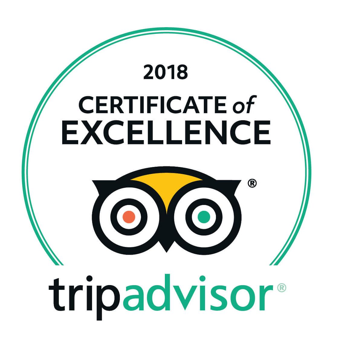 This is the Trip Advisor logo for Certificate of Excellence.
