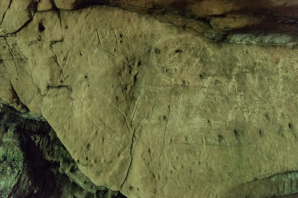 Picture of Stag on wall at Church Hole Cave, Creswell Crags