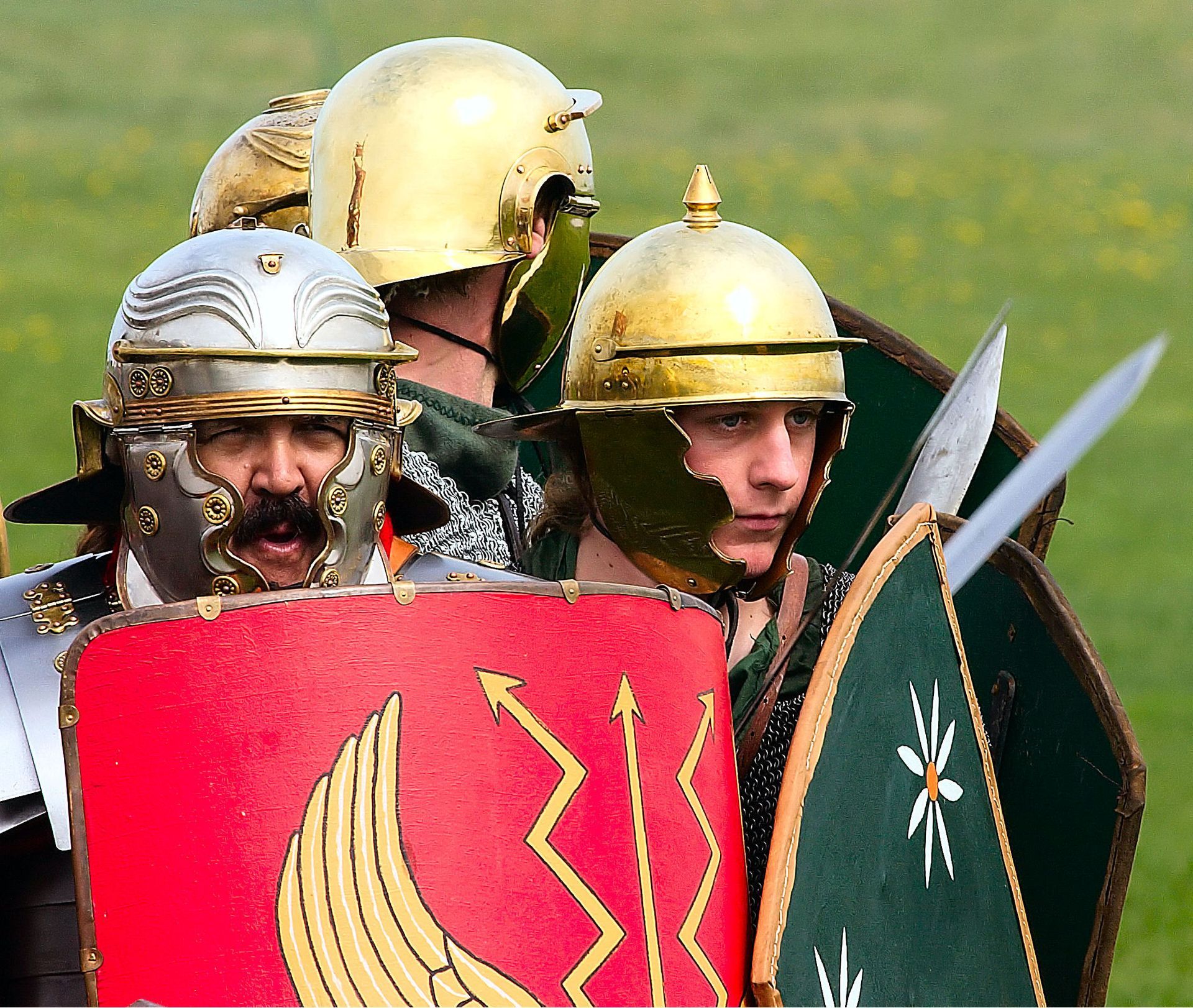 Picture of men dressed as Roman Soldiers.