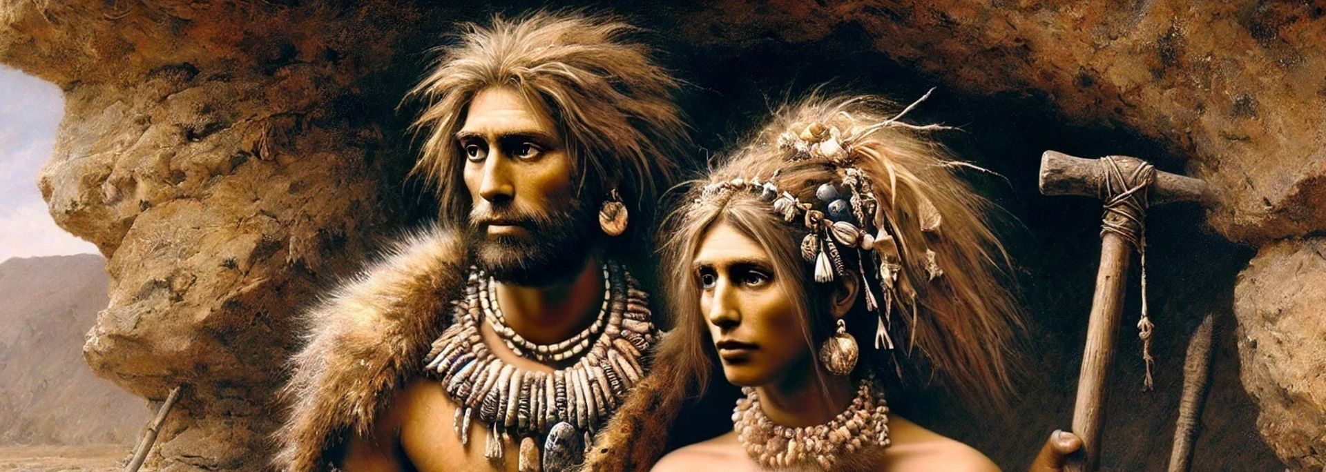 Picture of Stone Age people wearing jewellery.