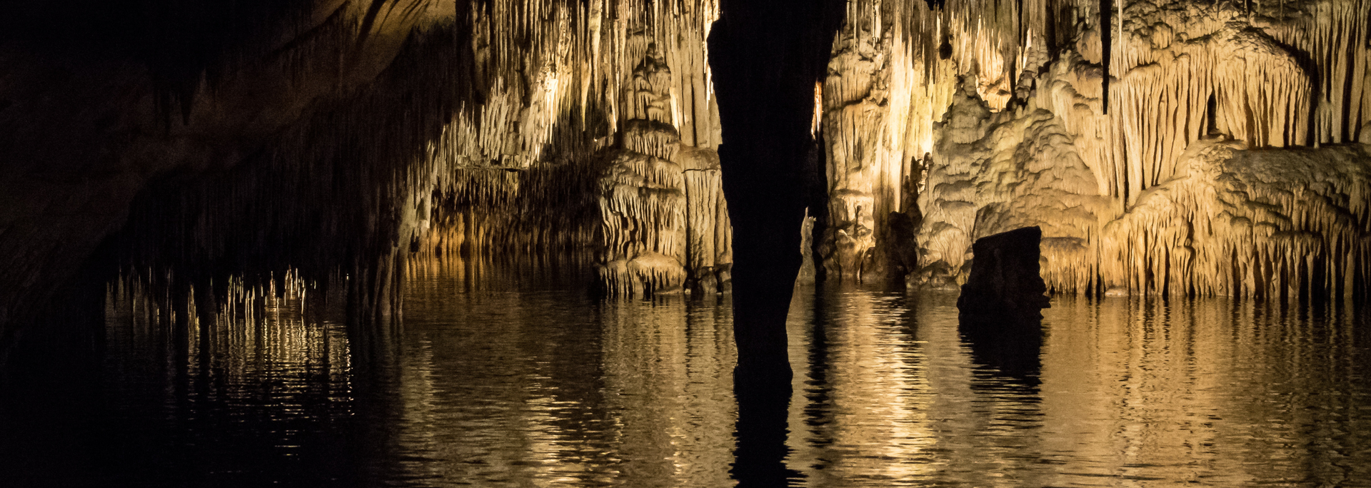 Picture of an underground lake. Picture of an underground lake.