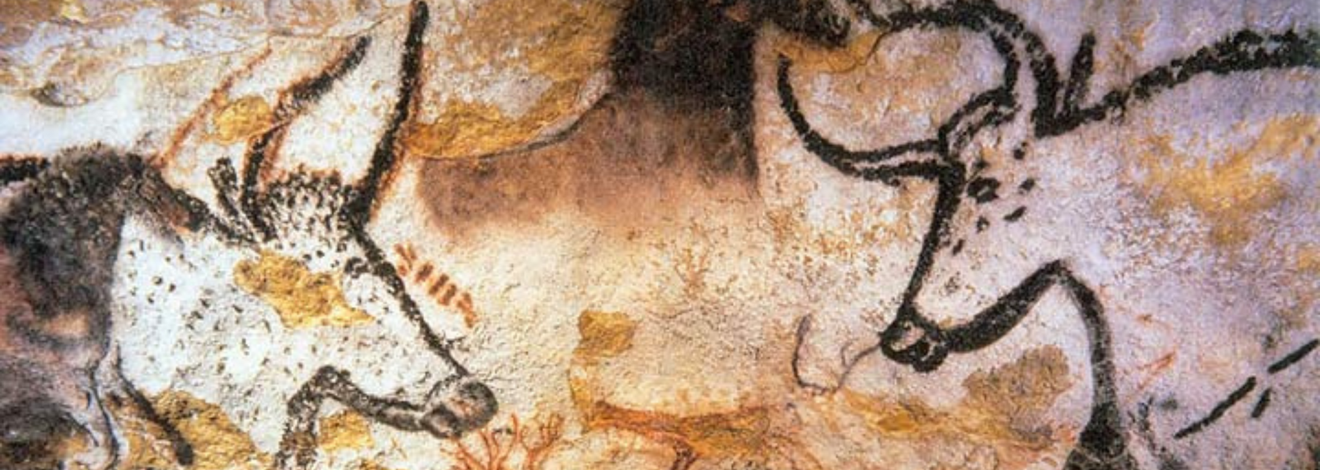 Picture of cave paintings at Lascaux, France.
