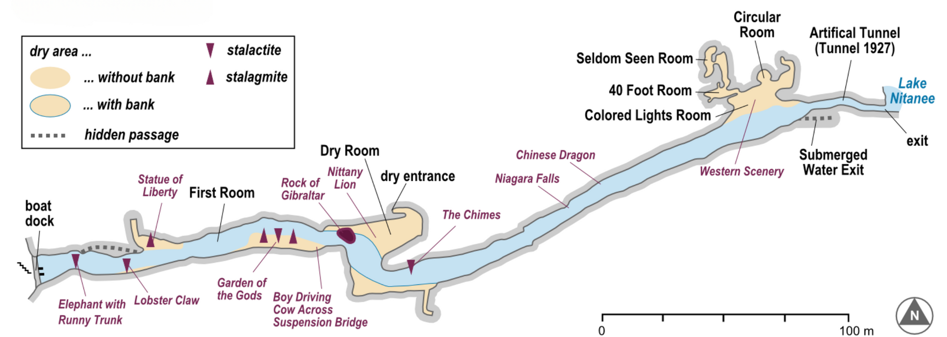 Picture of a map of a cave.
