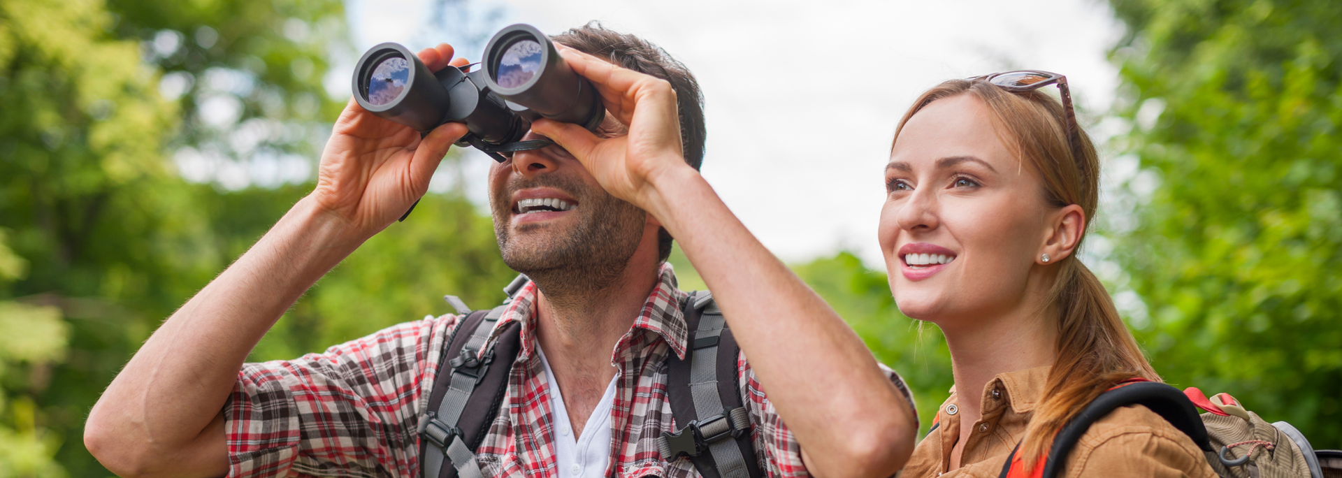 Picture of people going bird watching. 