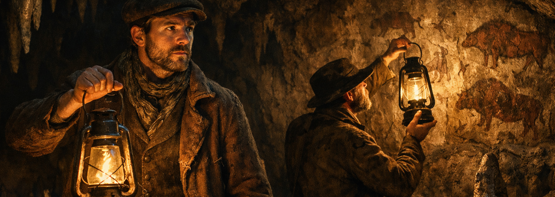 Picture of Victorian cave explorers. 