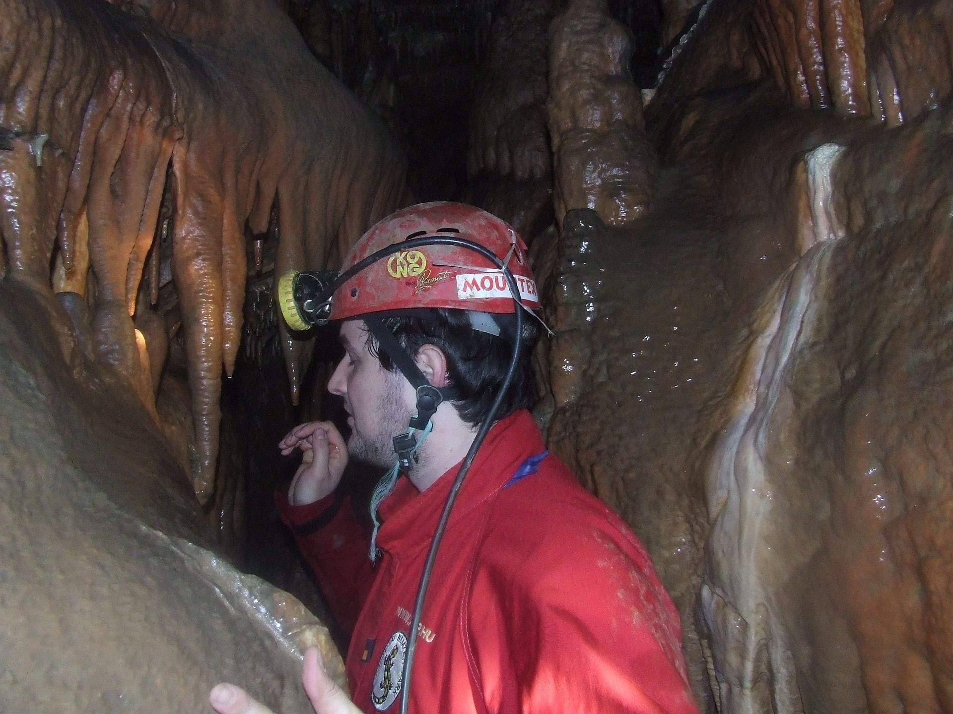 Picture of a caver in a cave