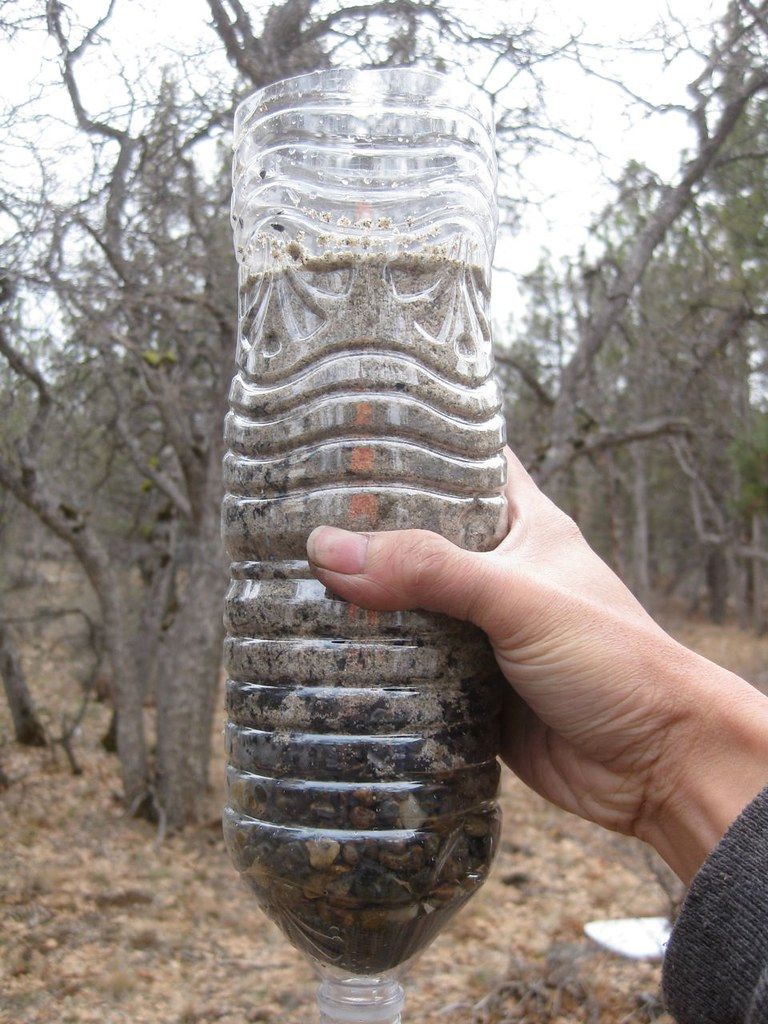 Picture of gravel water filter experiment.
