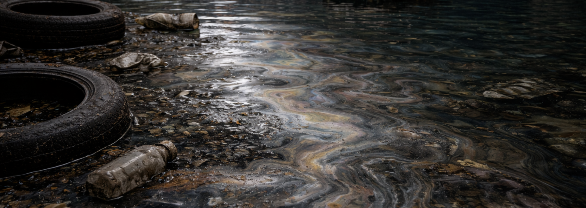 Picture of pollution from degrading cars. 