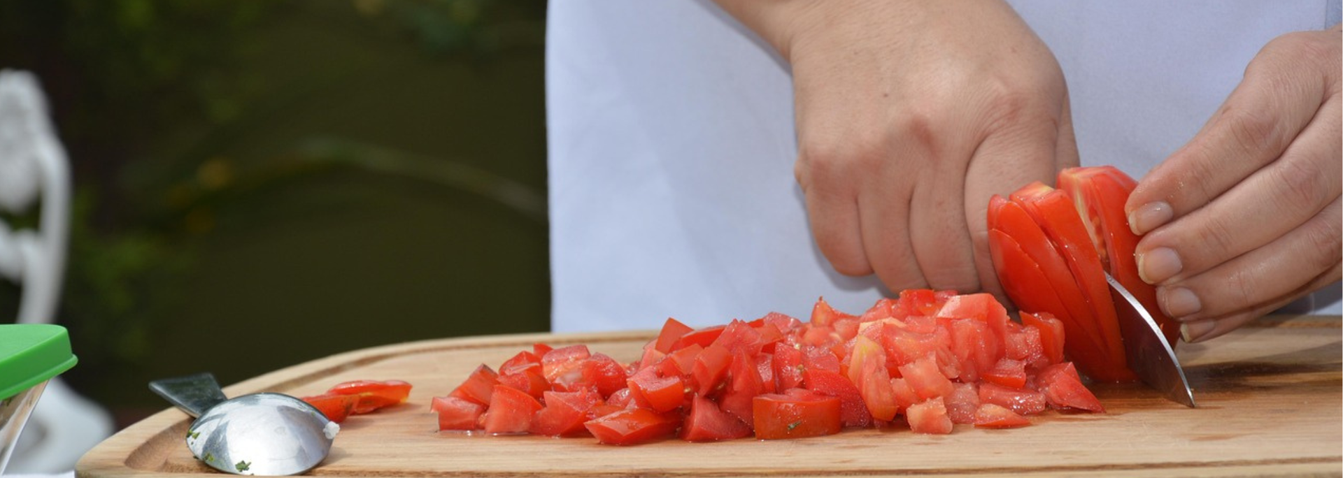 Picture of someone preparing food. 
