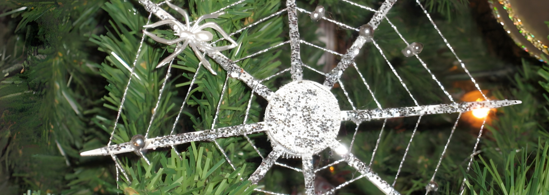 Picture of a spider web ornament. 