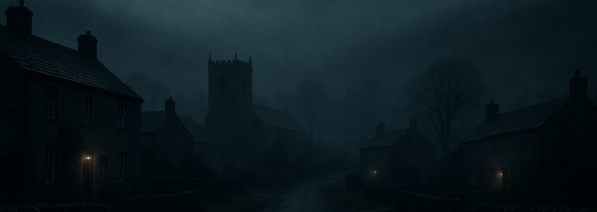 Dark village at night. Dark village at night.