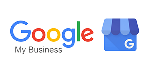 A google my business logo with a picture of a store.