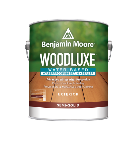 Benjamin moore woodluxe water based waterproofing stain sealer exterior semi solid