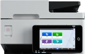 A printer with a touchscreen on the front of it.