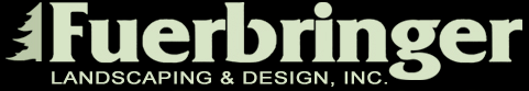 Fuerbringer Landscaping & Design, Inc. Fuerbringer Landscaping & Design, Inc. logo with stylized fir tree icon and white text on a black background.