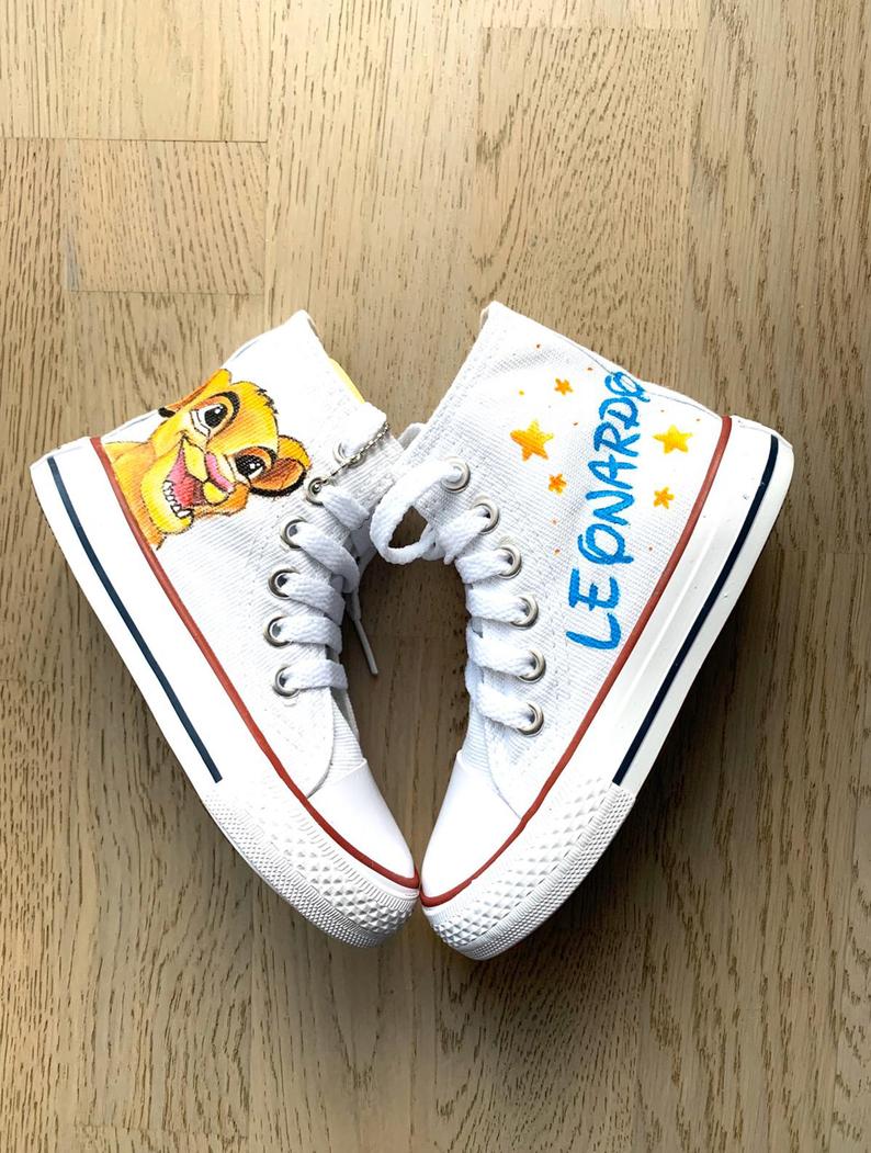Converse All Star personalizzate dipinte a mano Simba Re Leone