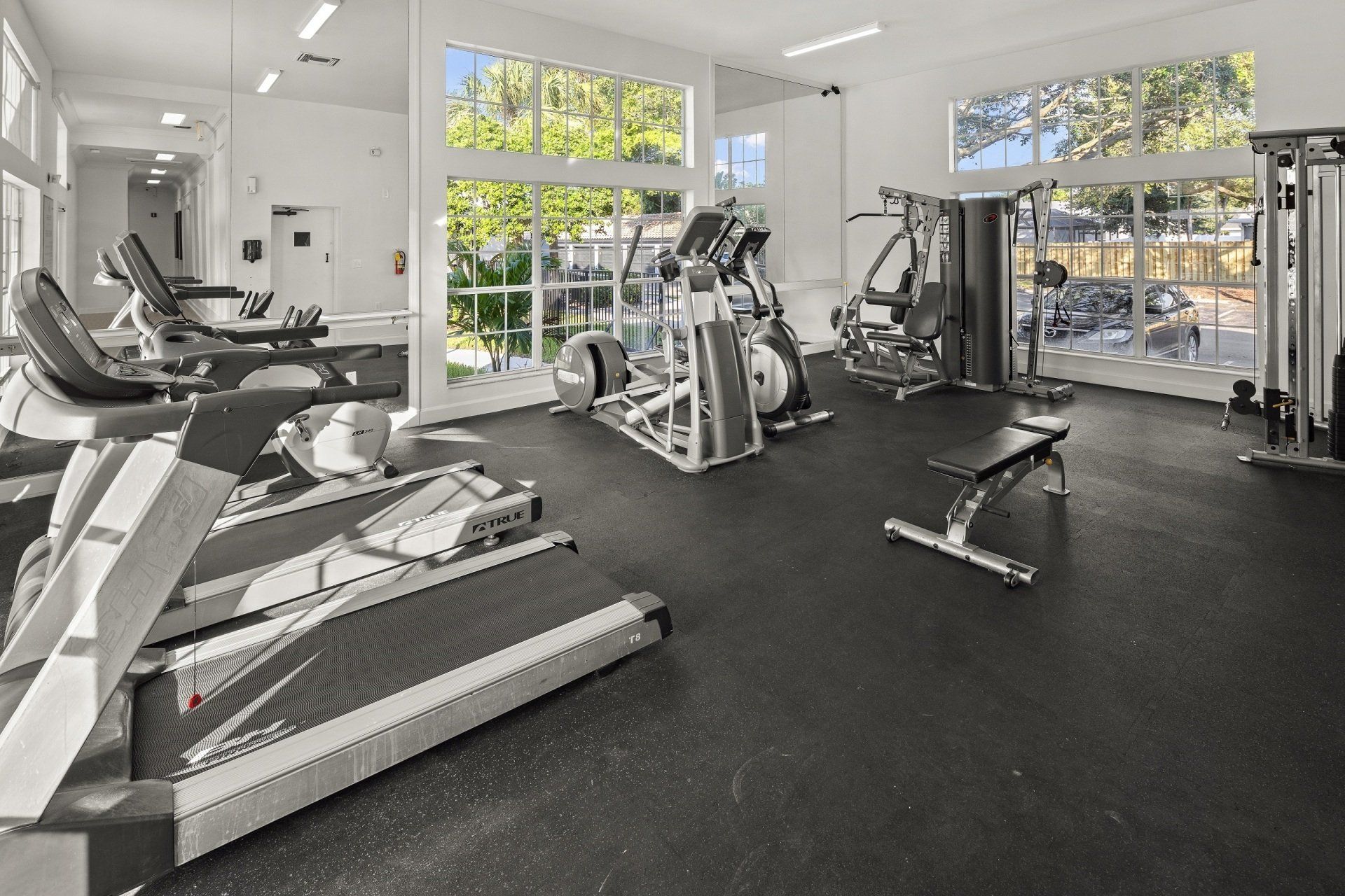 Fitness center at The Asher.