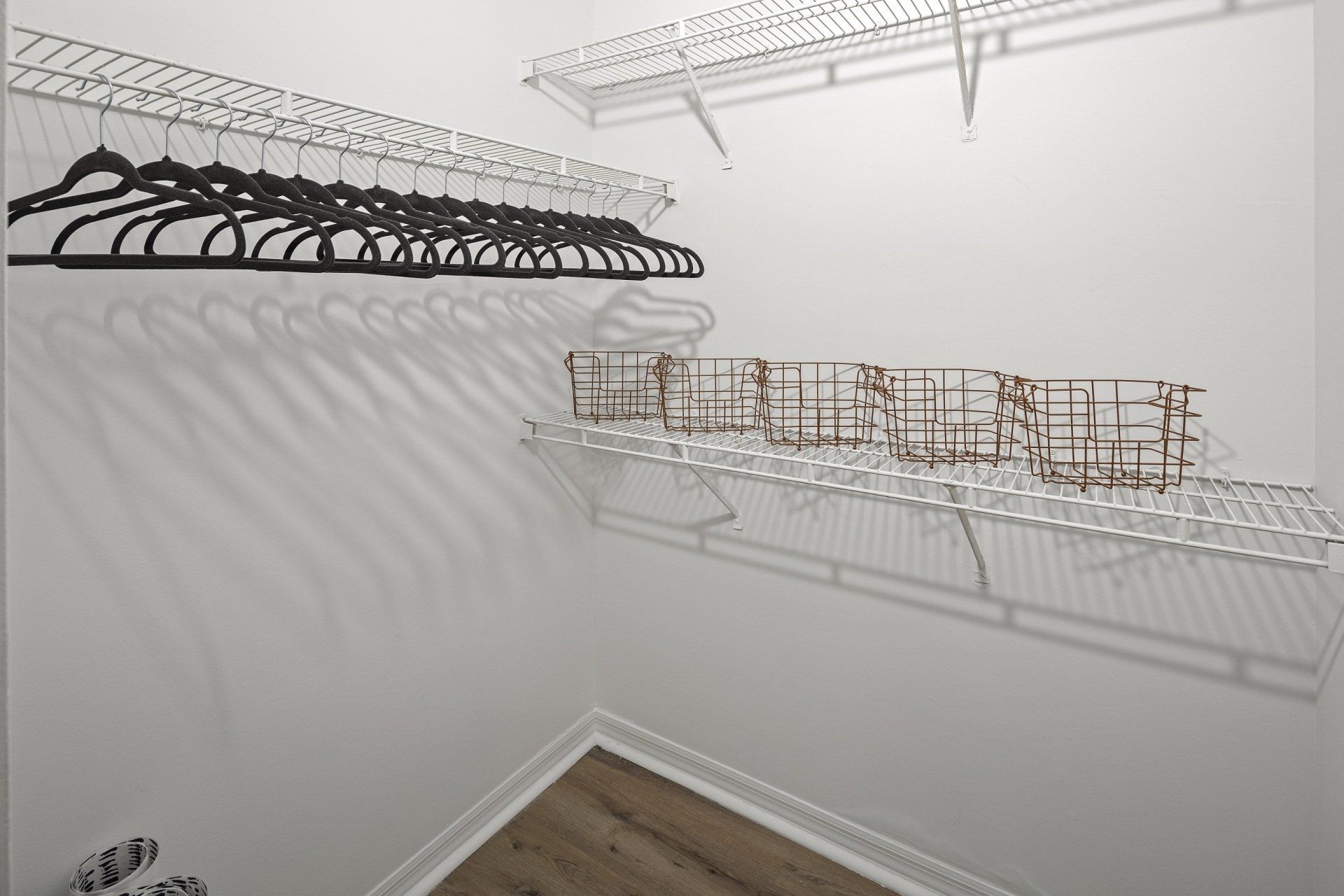 Walk-in closet at The Asher.