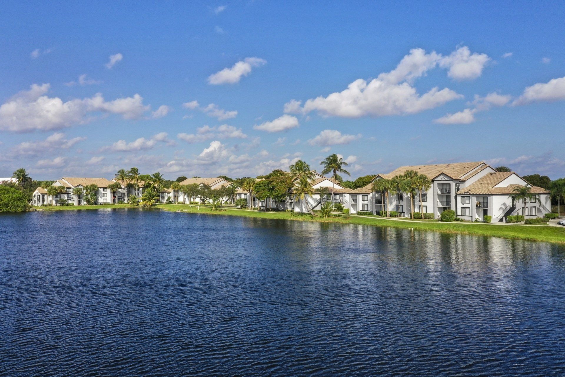 Lake and community exterior at The Asher.