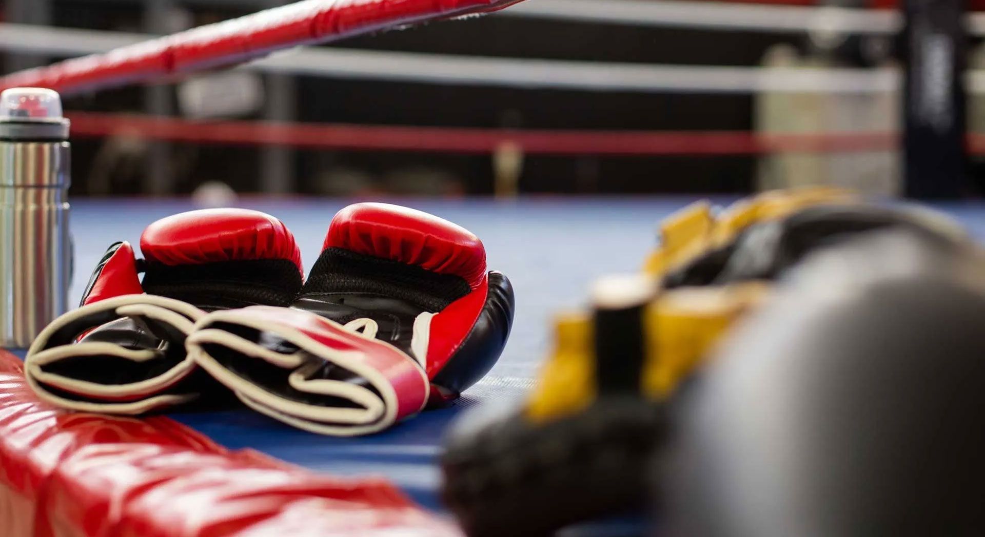 Boxing Gloves on Boxing Ring