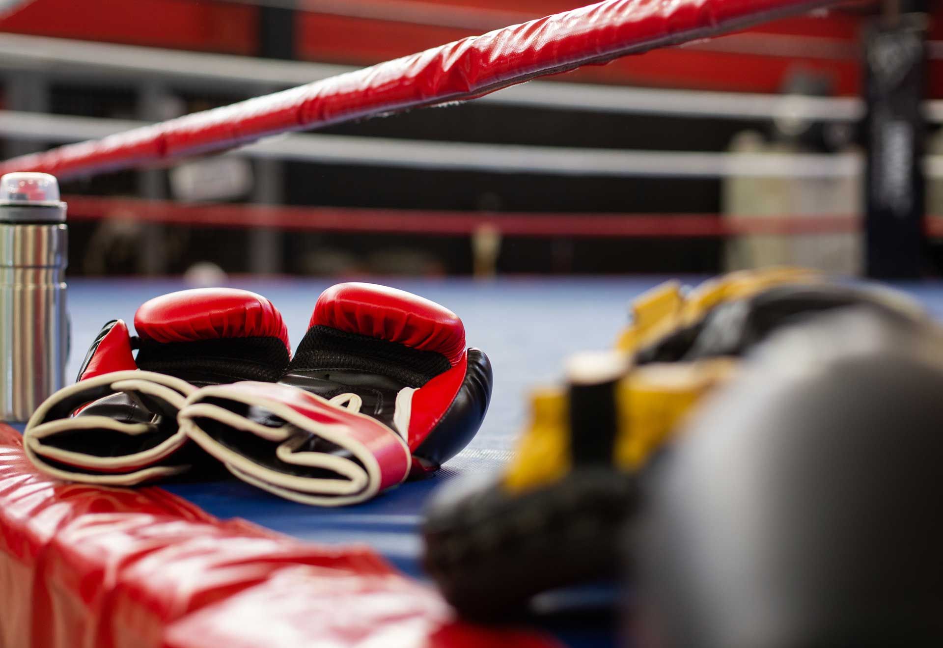 Boxing Gloves on Boxing Ring
