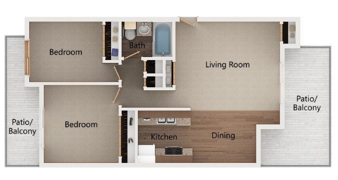 Berkshire 2 Bedroom Floorplan