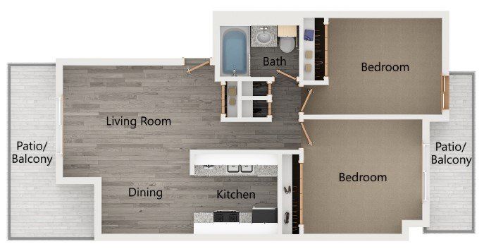 Berkshire 2 Bedroom Floorplan