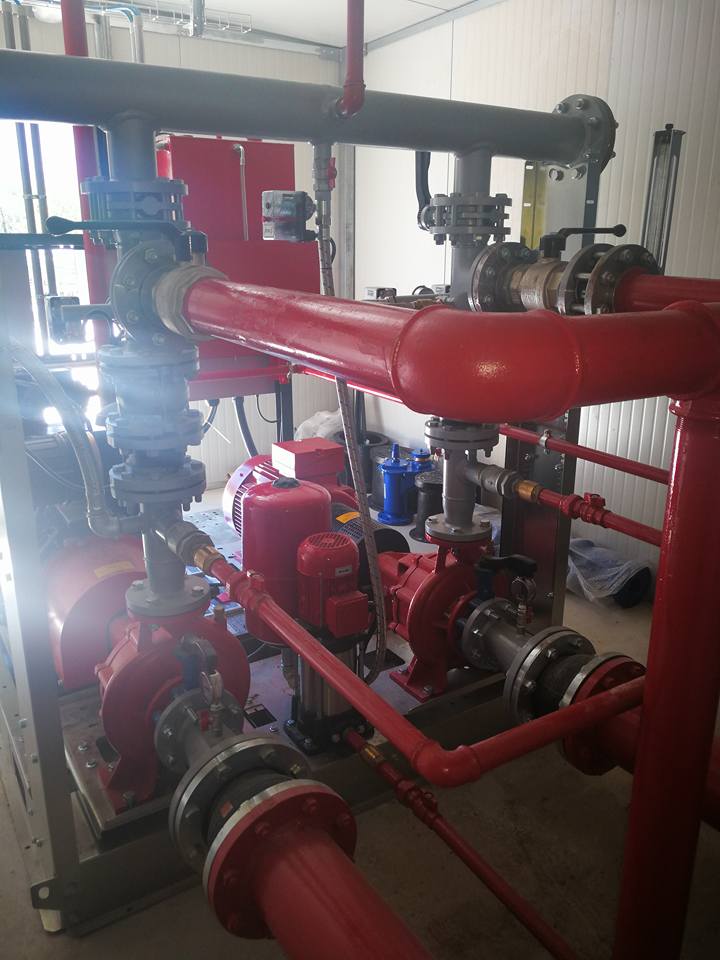 stanza con impianto antincendio