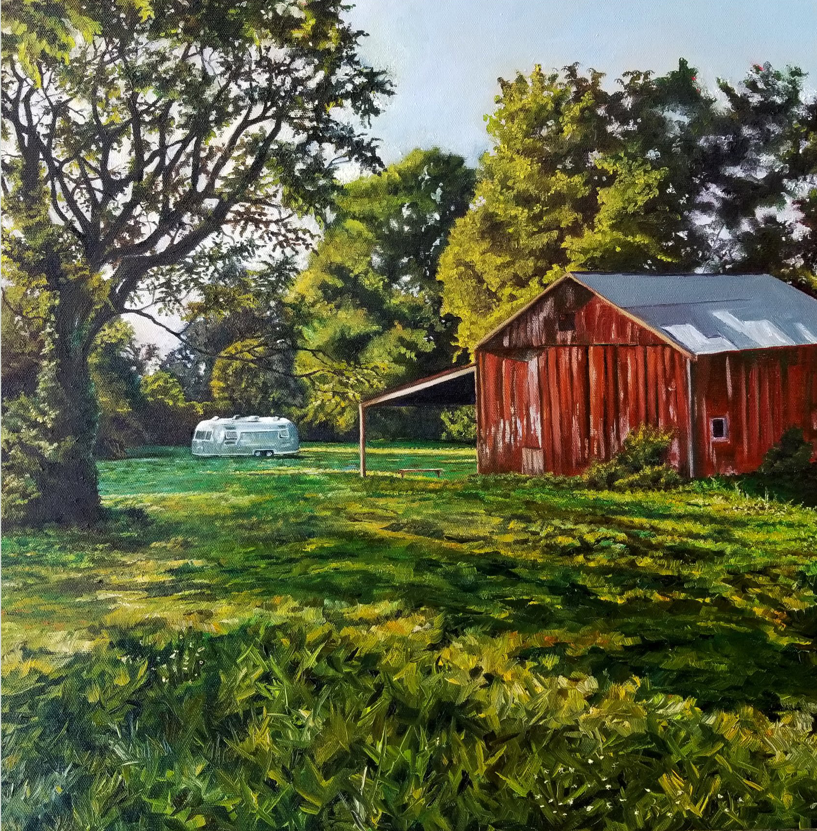 Painting of an old barn by Elyse Johnson