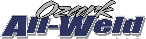Logo: "Ozark All-Weld" in blue text with a silver outline. "Ozark" in cursive, above.