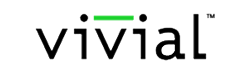 The word vivial is written in black and green on a white background.